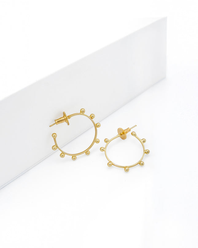 Beaded Edge Hoop Studs