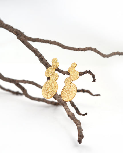 Textured Gold Drop Earrings