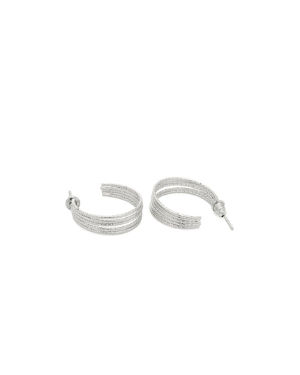 Rage Silver Arc Hoop Earrings