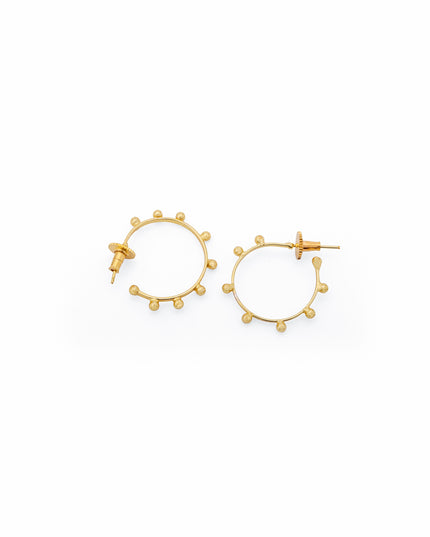 Beaded Edge Hoop Studs