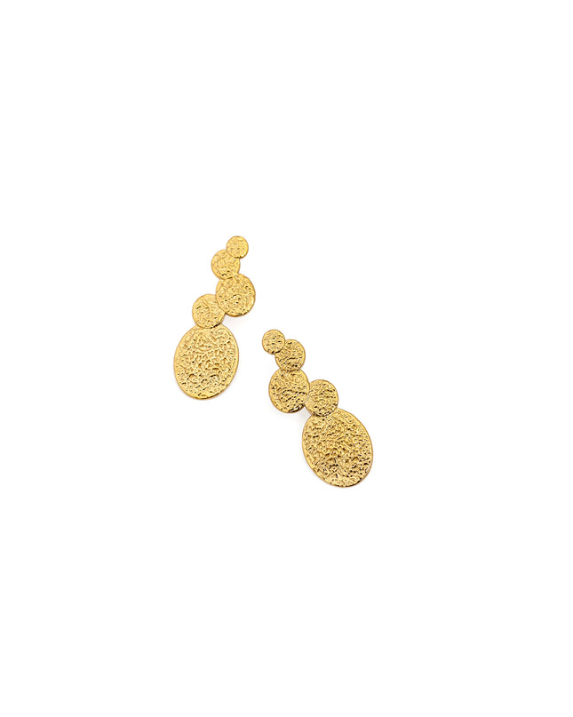 Textured Gold Drop Earrings