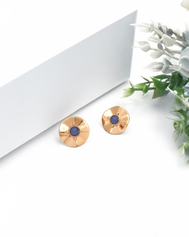 Rage Azure Shield Stud Earrings