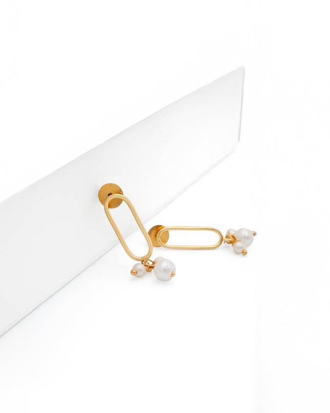 Pearl Link Drop Earrings