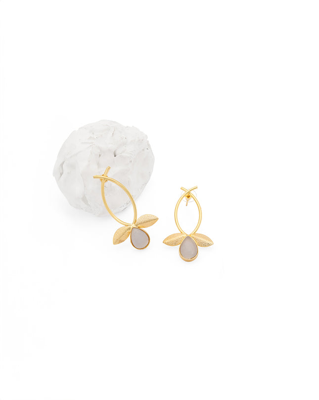 Crag Ivory Leaf Hoops
