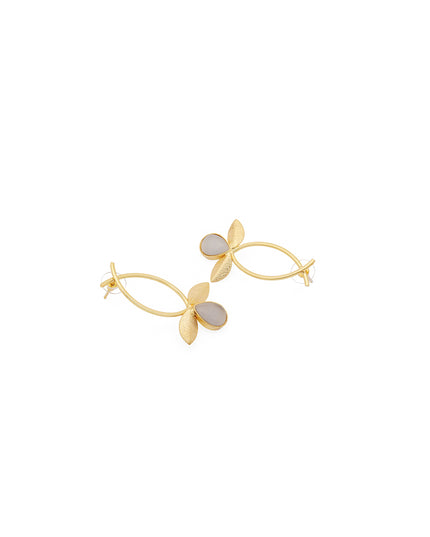 Crag Ivory Leaf Hoops