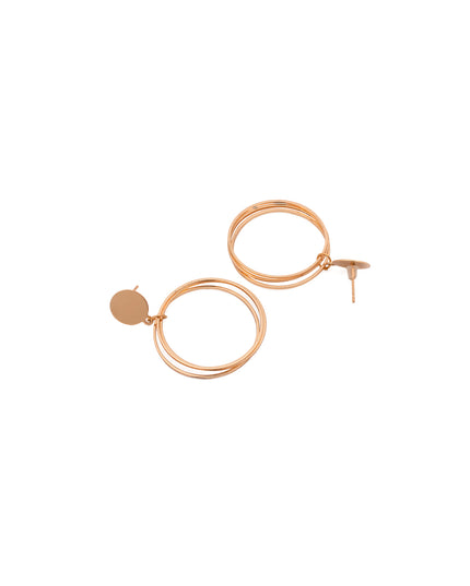 Double Orbit Gold Hoops