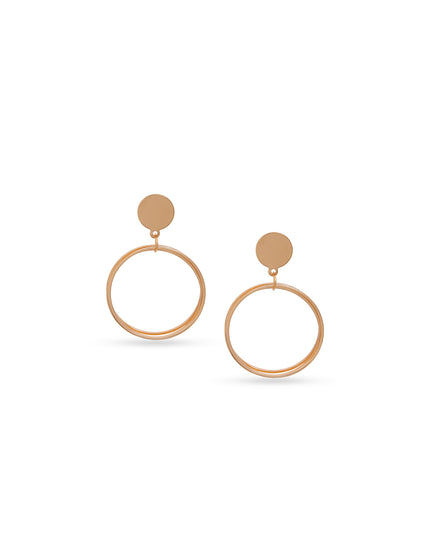 Double Orbit Gold Hoops
