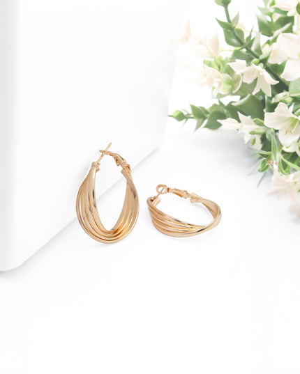 Rage Layered Curve Hoop Earrings