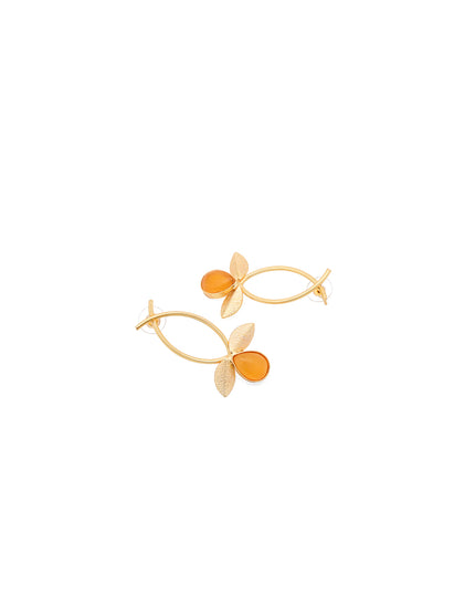 Crag Amber Leaf Hoops