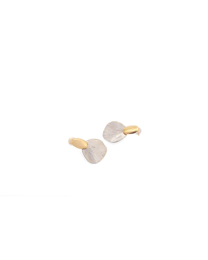 Dual Tone Petal Statement Earrings