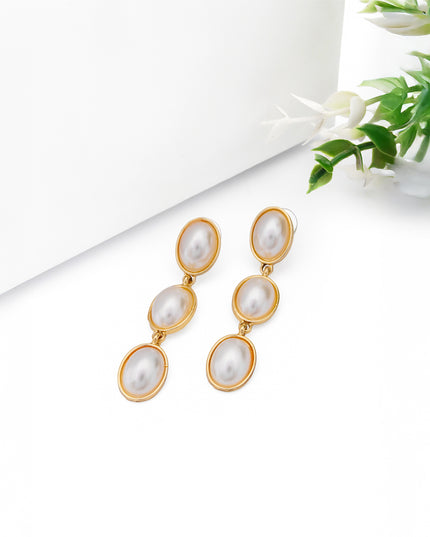 Mini Jewels Classic Pearl Trio Drop Earrings