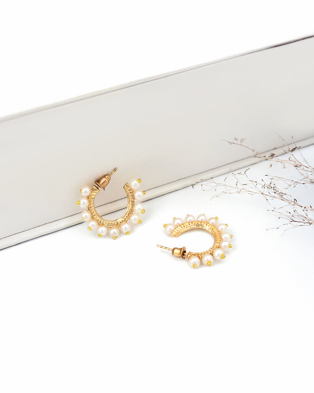 Pearl Fringe Half Hoops