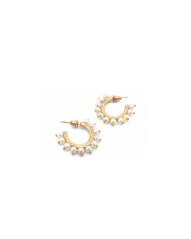 Pearl Fringe Half Hoops