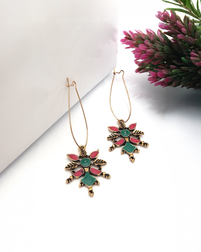 Mini Jewels Glaze Floral Dangle Earrings