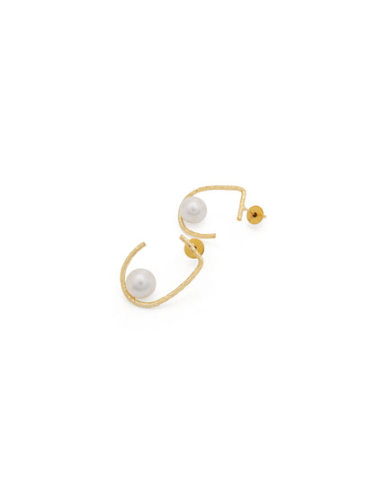 Pearl Arc Stud Earrings