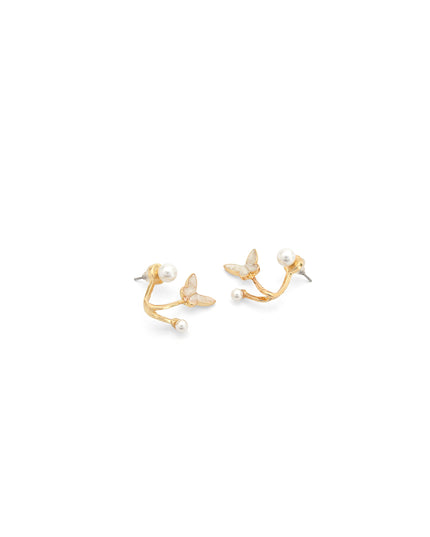Butterfly Pearl Wrap Earrings