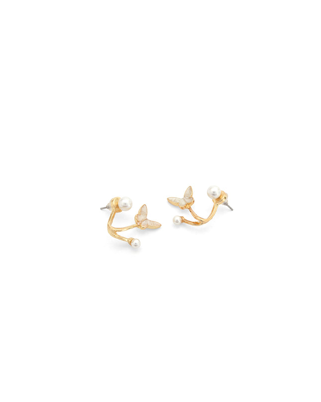 Butterfly Pearl Wrap Earrings