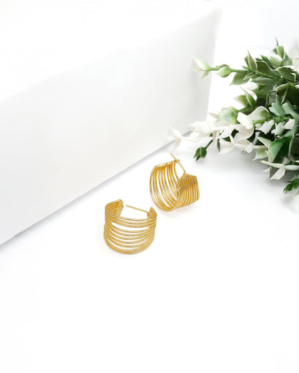 Layered Coil Hoop Earrings