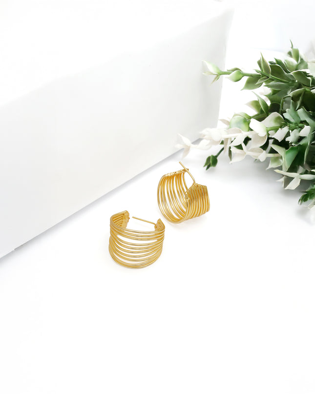 Layered Coil Hoop Earrings