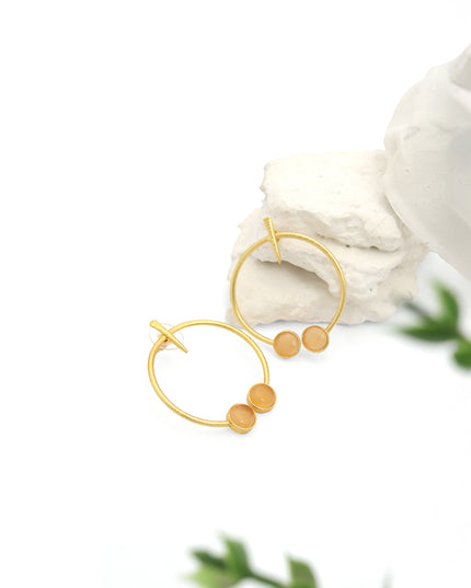 Crag Collection Minimal Gold Bead Hoop Earrings
