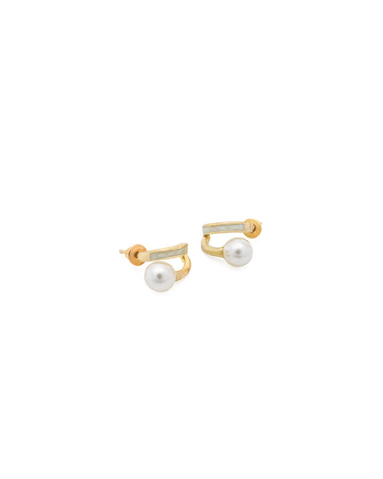 Ivory Arc Pearl Studs