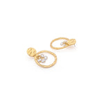 Load image into Gallery viewer, Luna Drops - Textured Hoop Pearl Earrings
