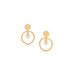 Load image into Gallery viewer, Luna Drops - Textured Hoop Pearl Earrings

