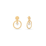Load image into Gallery viewer, Luna Drops - Textured Hoop Pearl Earrings
