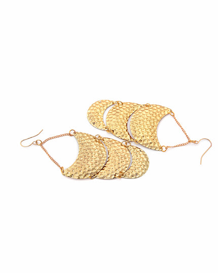 Solar Curve – Cascading Textured Earrings