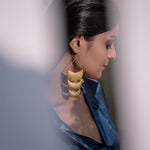 Load image into Gallery viewer, Solar Curve – Cascading Textured Earrings
