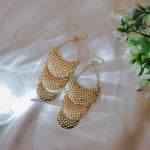 Load image into Gallery viewer, Solar Curve – Cascading Textured Earrings
