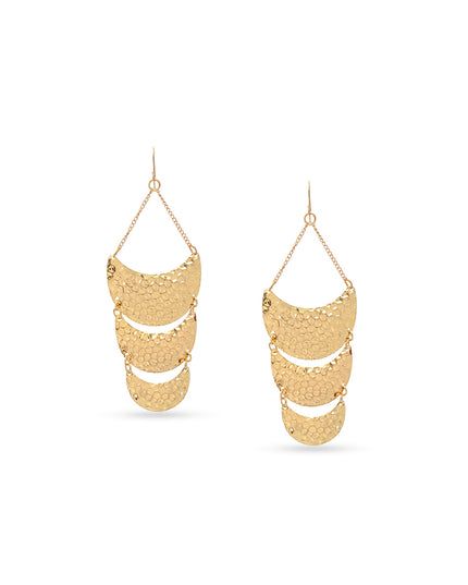 Solar Curve – Cascading Textured Earrings
