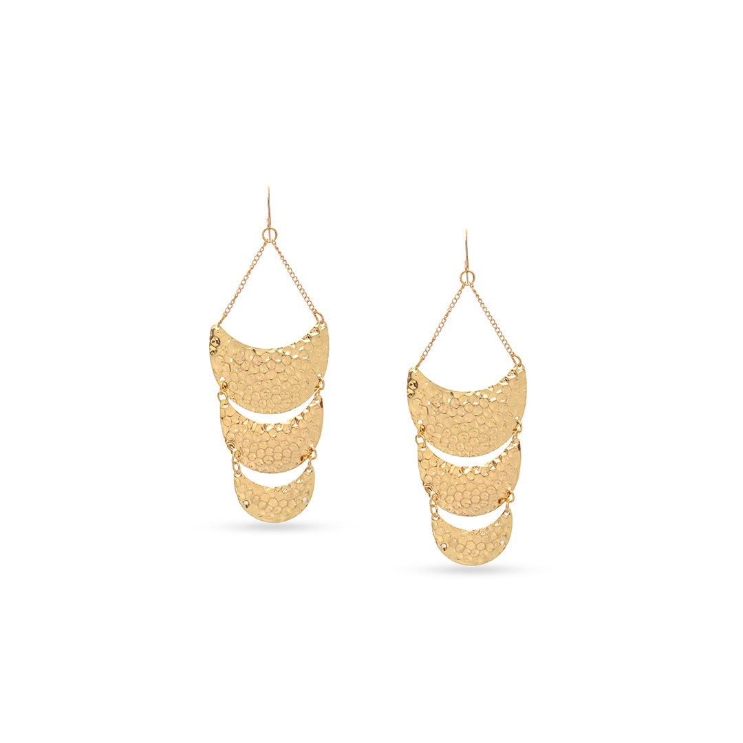 Solar Curve – Cascading Textured Earrings