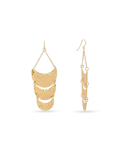 Solar Curve – Cascading Textured Earrings