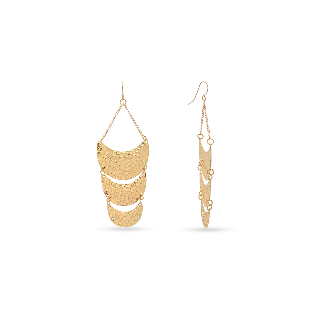 Solar Curve – Cascading Textured Earrings