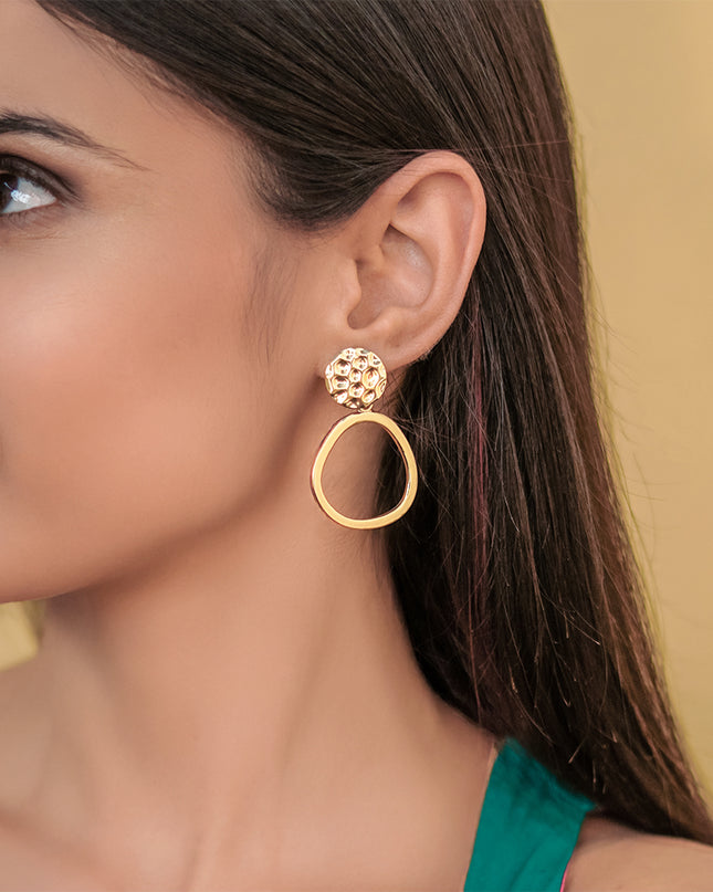 Aura Loop – Textured Stud Hoop Earrings