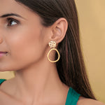 Load image into Gallery viewer, Aura Loop – Textured Stud Hoop Earrings
