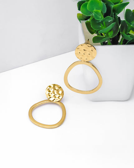 Aura Loop – Textured Stud Hoop Earrings