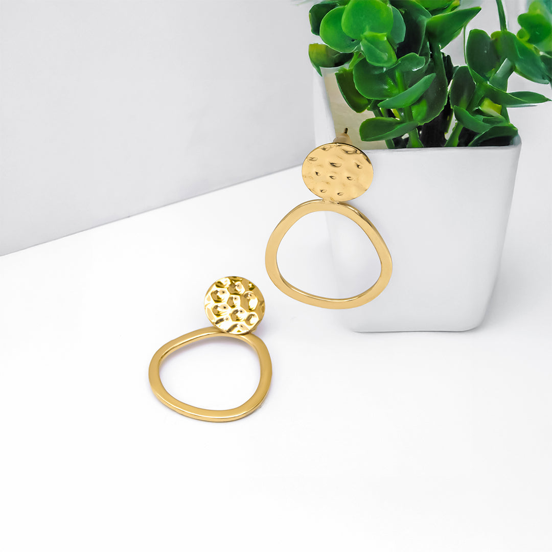 Aura Loop – Textured Stud Hoop Earrings