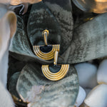 Load image into Gallery viewer, Rage Black stone earrings
