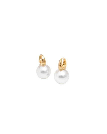 Classic Pearl Drop Hoops – Gold Finish | Mukta Collection