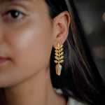 Load image into Gallery viewer, Leaf Cascade Pearl Earrings
