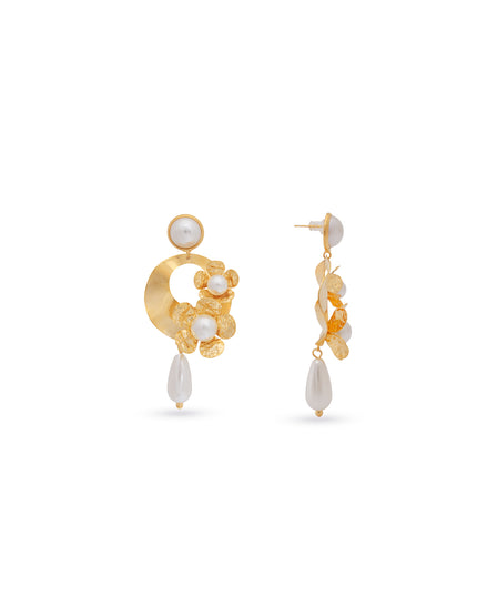 Floral Pearl Cluster Earrings