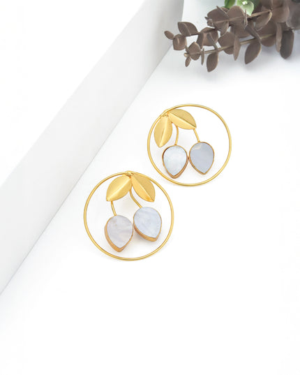 Ivory Leaf Hoops