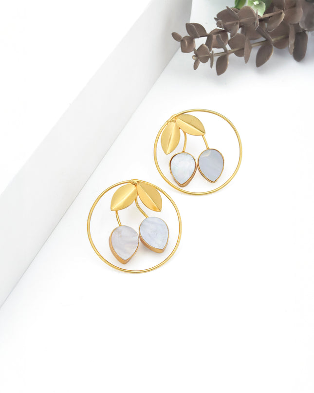 Ivory Leaf Hoops