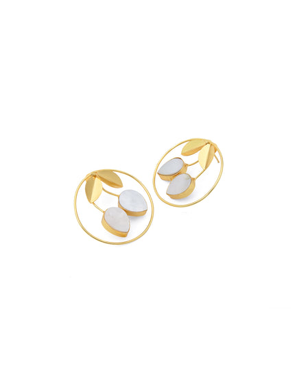 Ivory Leaf Hoops
