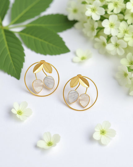 Ivory Leaf Hoops