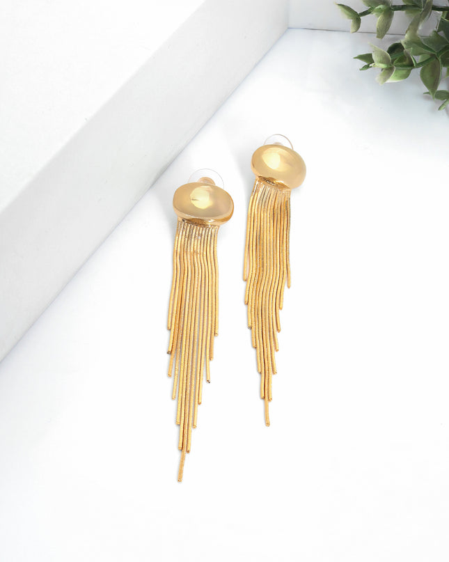 Golden Fringe Flow Earrings