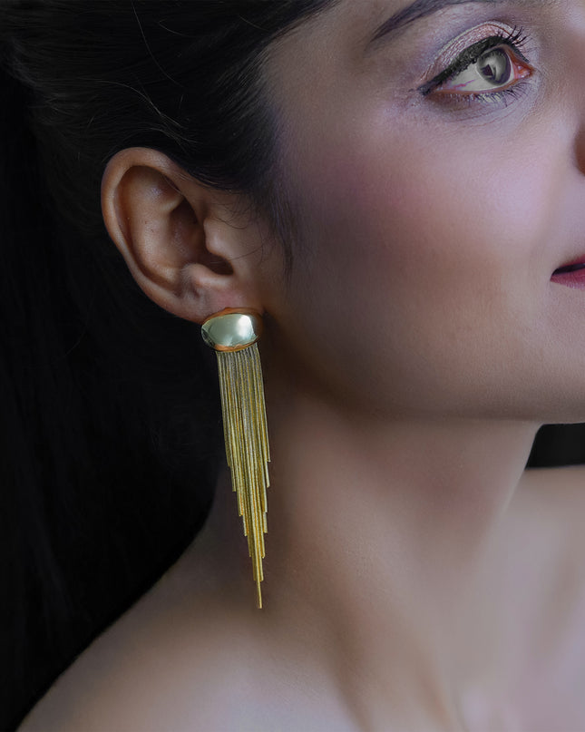 Golden Fringe Flow Earrings