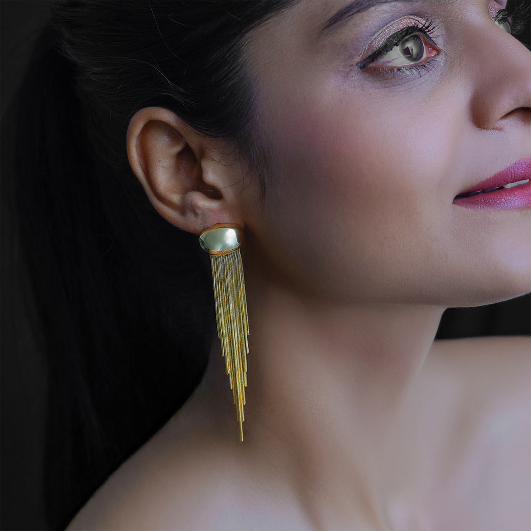 Golden Fringe Flow Earrings